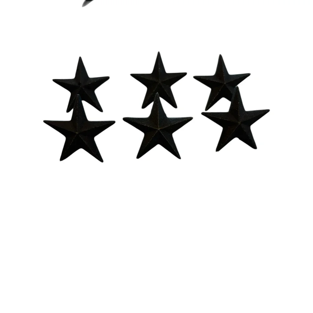 Cast Iron Texas Star Nails Tacks Rustic Finish Western 2.5 inch Head (Pack of 6)